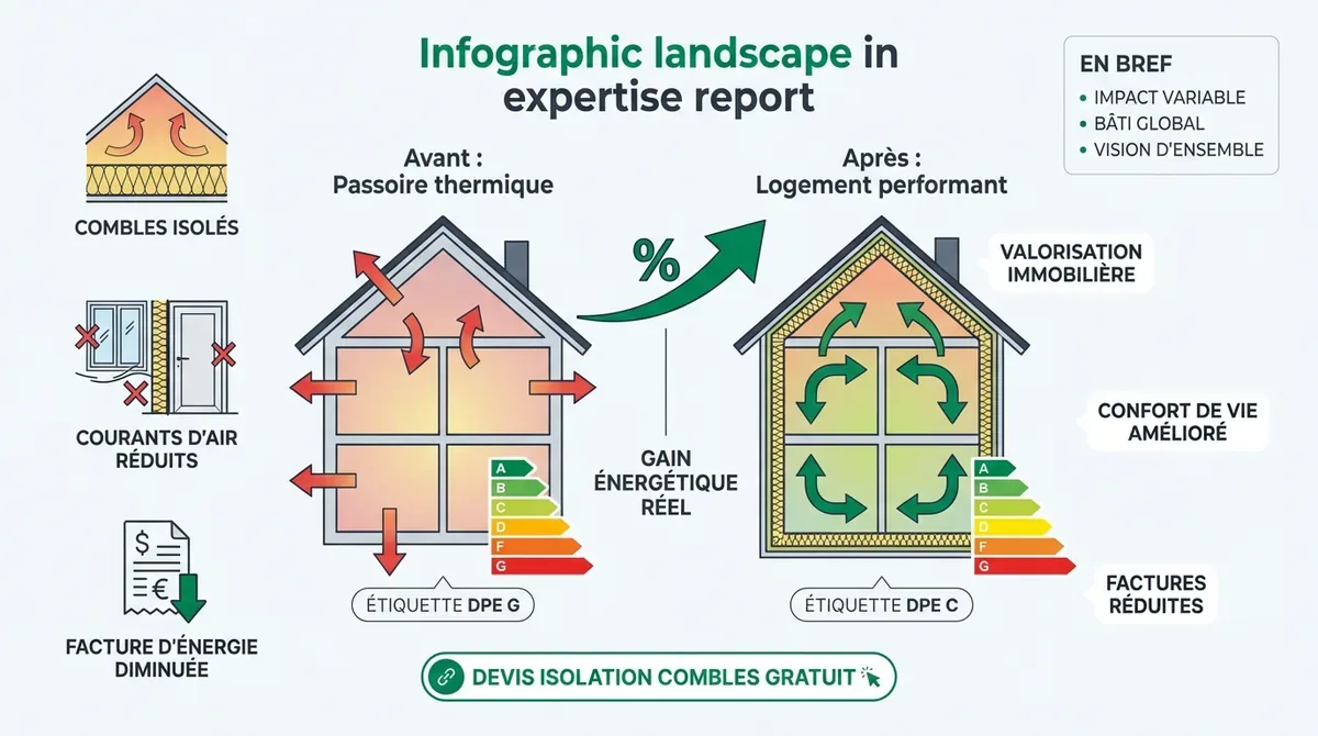 Graphique amélioration DPE avant après isolation